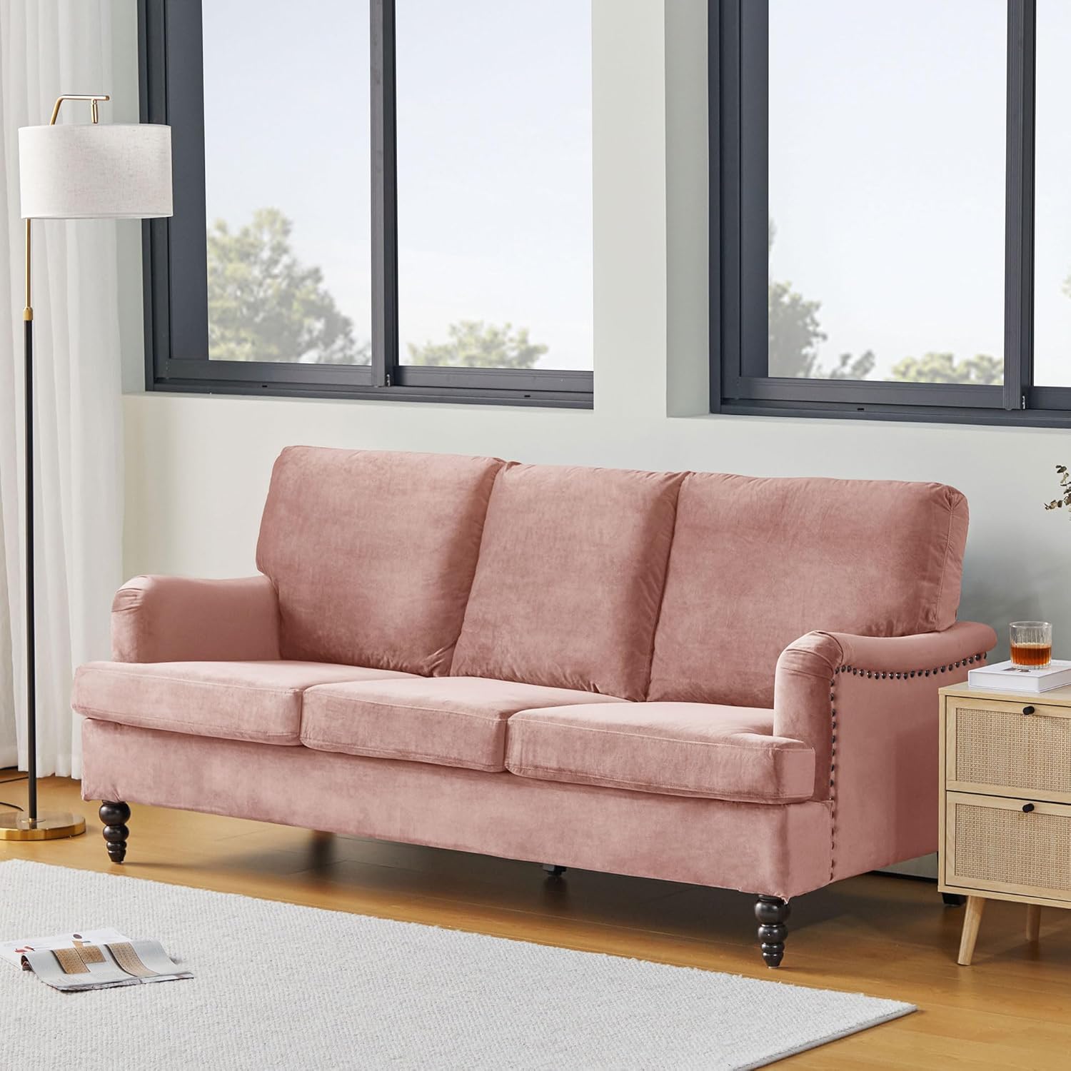 Velvet 3 Seater Sofa for Living Room L2354