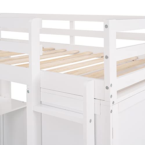 Full Loft Bed with Desk and Storage Drawers Z289457