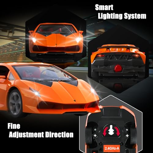 Remote Control Car, 1/24 Scale RC Sport Racing Toy Car for Boys Girls Brown E3956
