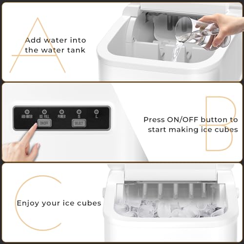Countertop Ice Maker, Portable Bullet Ice Machine with Self-Cleaning, 2 Ice Sizes S172719