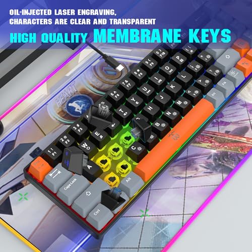 Gaming Keyboard, Compact RGB Backlit, 68 Keys I366674