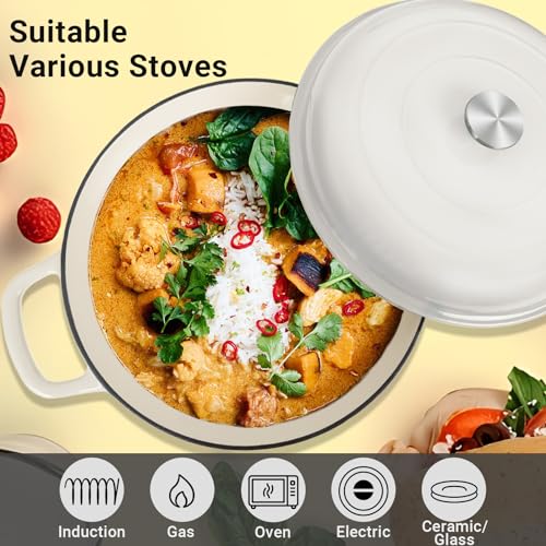 Enameled Cast Iron Dutch Oven with Lid, 3.8 Quart, Oven Safe to 500°F B7956