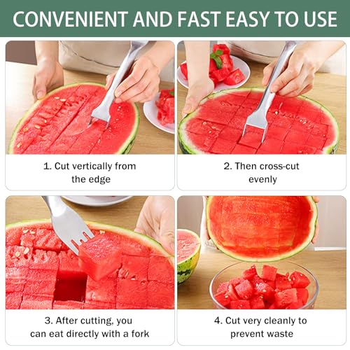 Stainless Steel Watermelon Slicer with Fruit Fork S775089
