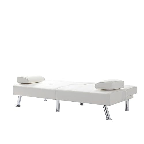 Convertible Folding Sofa Bed with Detachable Armrests, Beige Q796