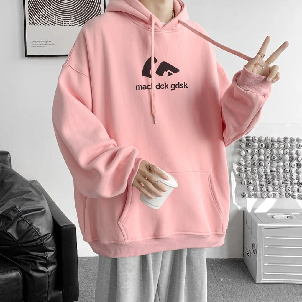 Hip Hop Hooded Sweatshirt Men's Loose Casual Jacket Black R59314