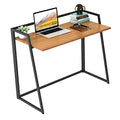 EUREKA ERGONOMIC Small Folding Desk No Assembly Required, 33" Study Desks Fold up Desk Laptop Working & Crafting Desk, Black