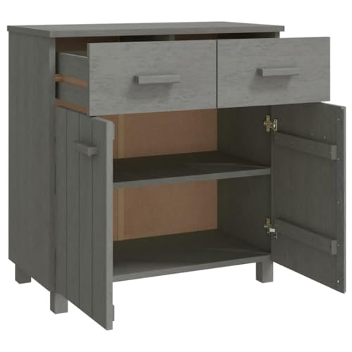 Sideboard Light Gray Solid Wood Pine with Storage B121