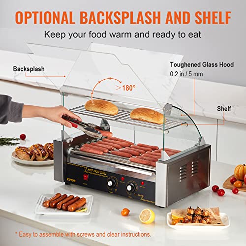 Hot Dog Roller, 12 Capacity, Stainless Steel Cook Warmer with Dual Temp Control R422034