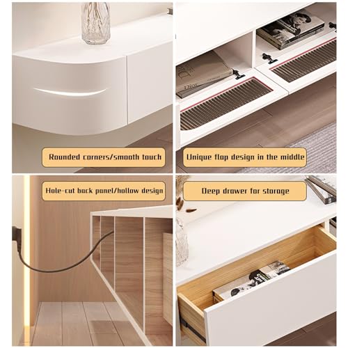Floating TV Stand with 2 Cabinets, Wall Mounted TV Console, Grey U580276