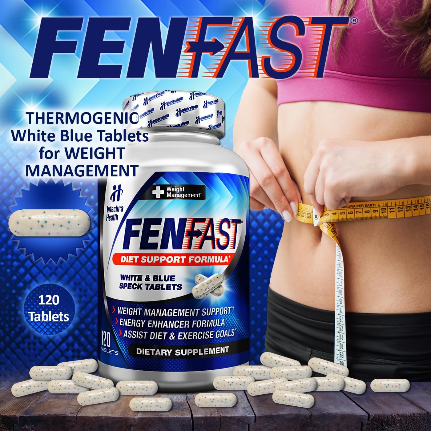 Fast Diet Pills for Weight Management with Energy Boost, 120 Tablets T50400