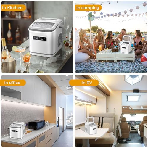 Countertop Ice Maker, Portable Bullet Ice Machine with Self-Cleaning, 2 Ice Sizes S172719