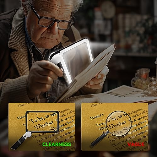 Magnifying Glass with Light, Folding Handheld 3X LED for Reading O568337
