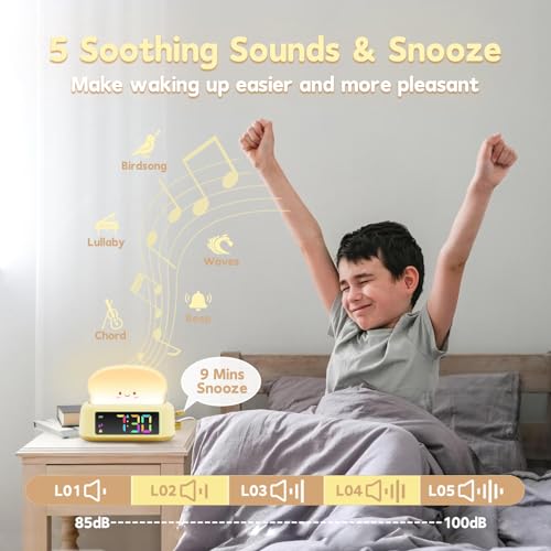 Kids Alarm Clock with Night Light, Timer and Snooze Y938126
