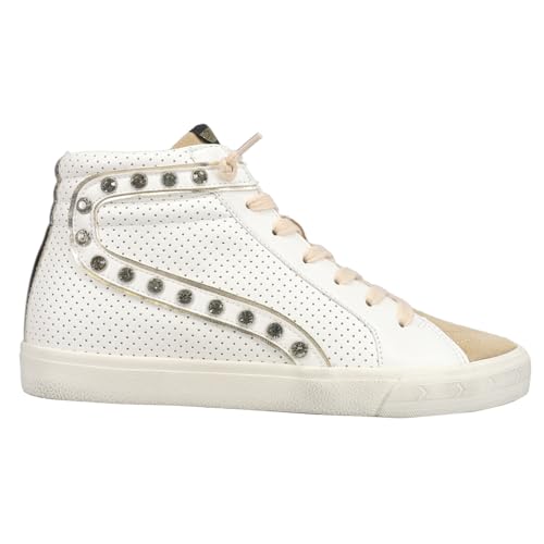 Women's Perforated High Lace Up Sneakers Casual I15681