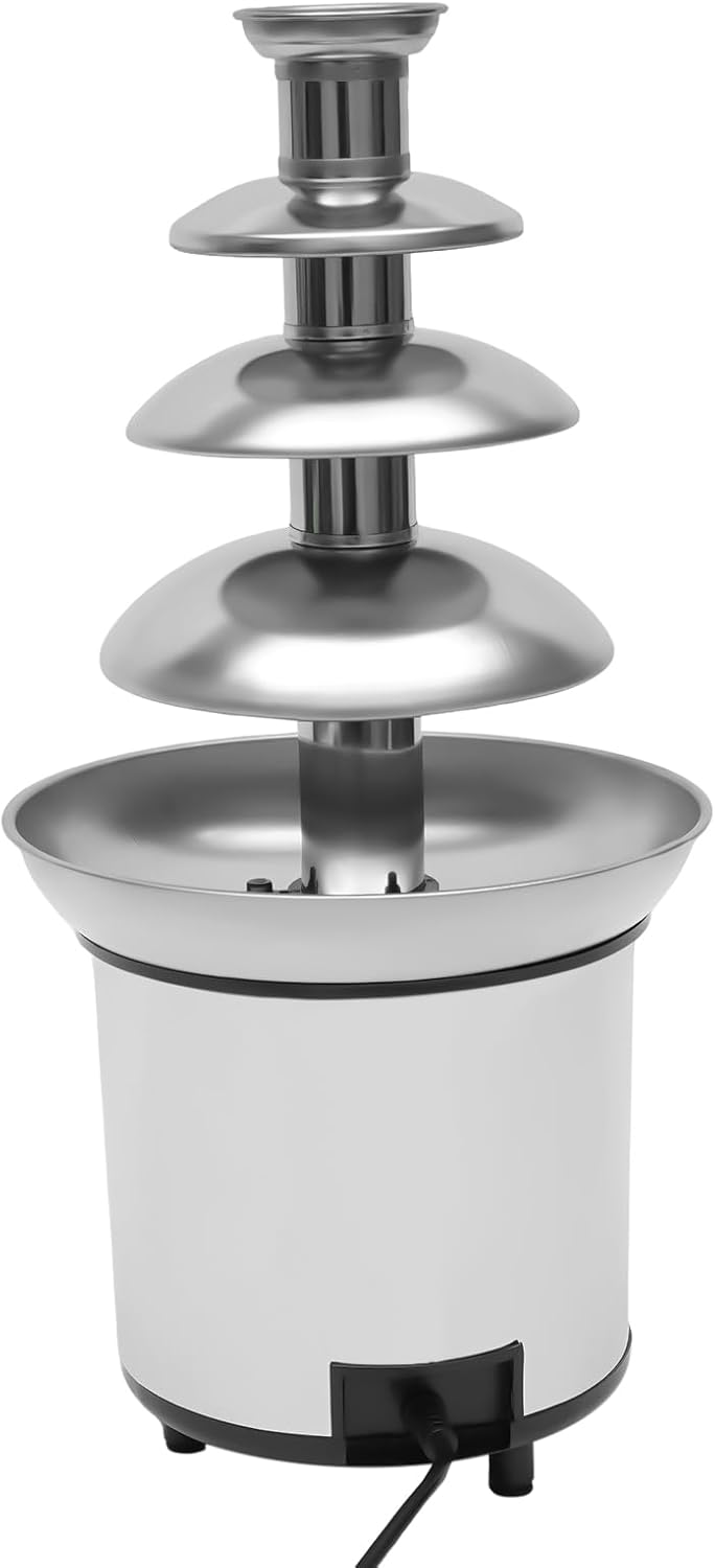 4-Tier Electric Chocolate Fondue Fountain Machine for Parties W92701