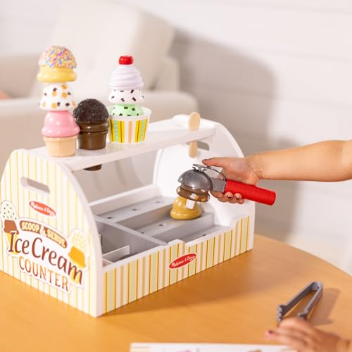 Wooden Scoop and Serve Ice Cream Counter Play Set for Kids X216422