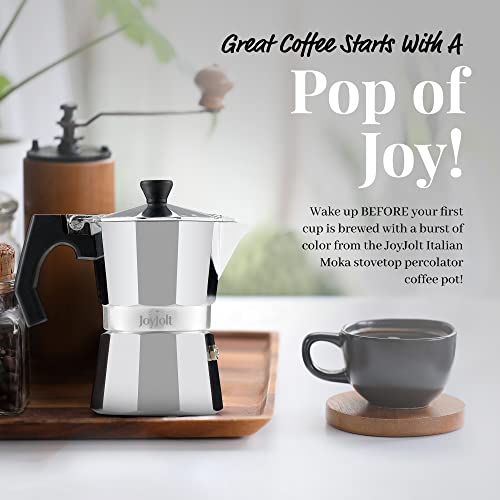 Stovetop Espresso Maker 3 Cup Aluminum Coffee Percolator with Heat Resistant Handles P853701