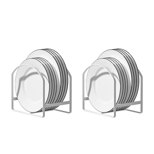 Plate Holder Organizer Large Dish Storage Rack Upright Cabinet Drying Racks Metal Stand Black B287