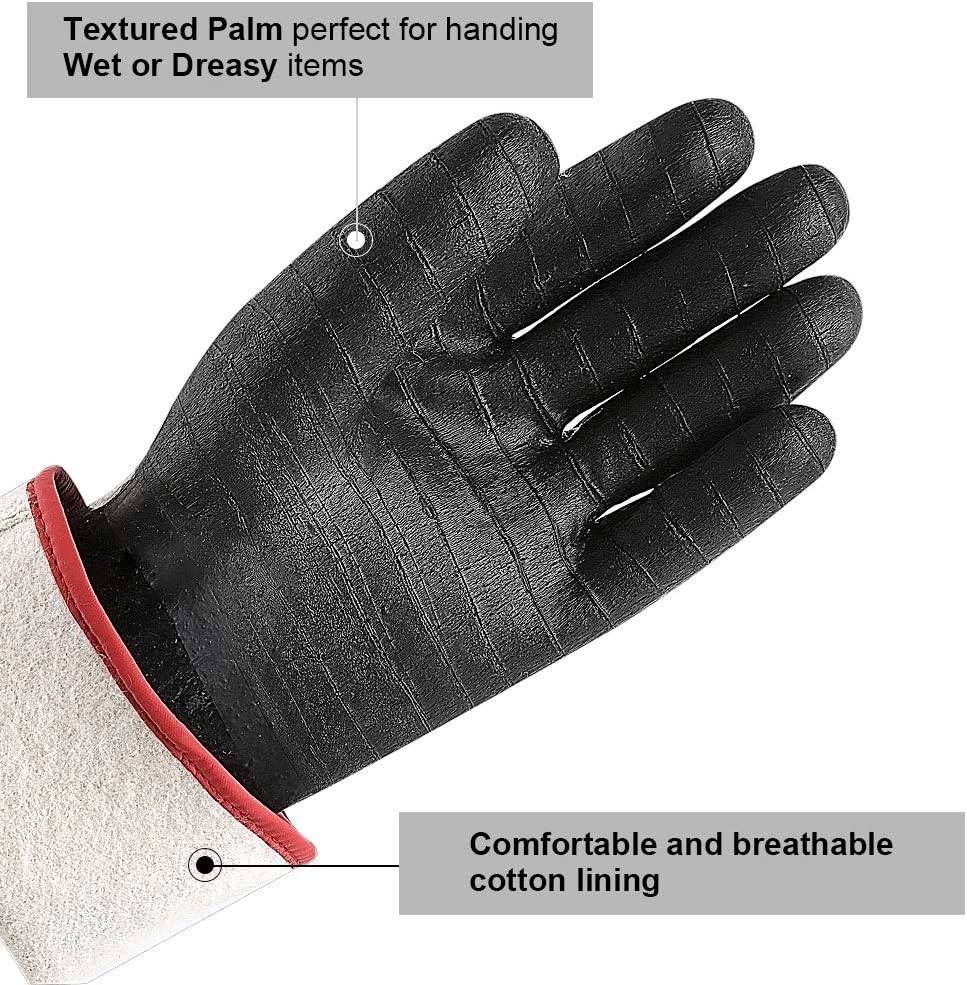 Extreme Heat Resistant Grill Gloves, Waterproof Long Sleeve, Fireproof Oil Resistant, 14-Inch T99425