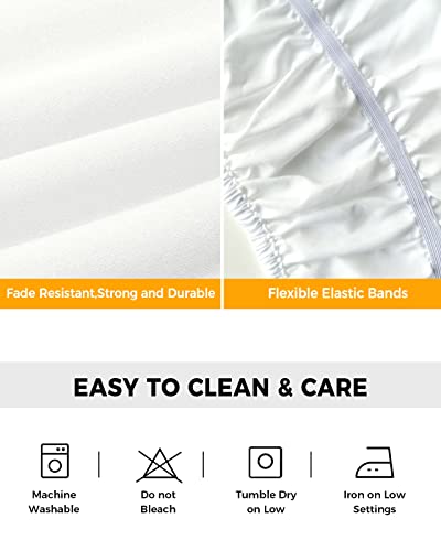 Cal King Bed Skirt 18 Inch Drop, Elastic Wrap Around Dust Ruffle Z8805