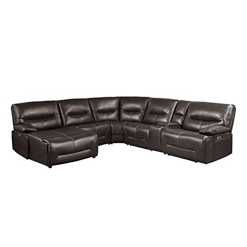 Modular Reclining Sectional Sofa with Right Side Chaise, Brown O36762