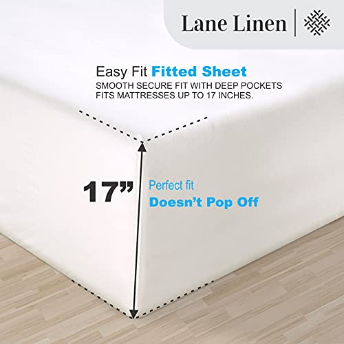 100% Egyptian Cotton Bed Sheets - 1000 Thread Count Queen Set, Sateen Weave, Deep Pocket, White W44137
