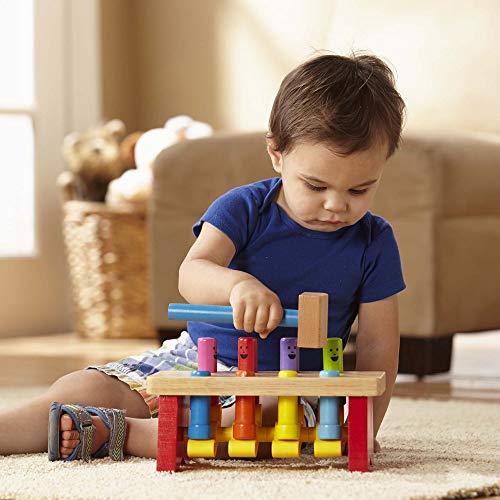 Wooden Pounding Bench Toy with Mallet for Toddlers F871