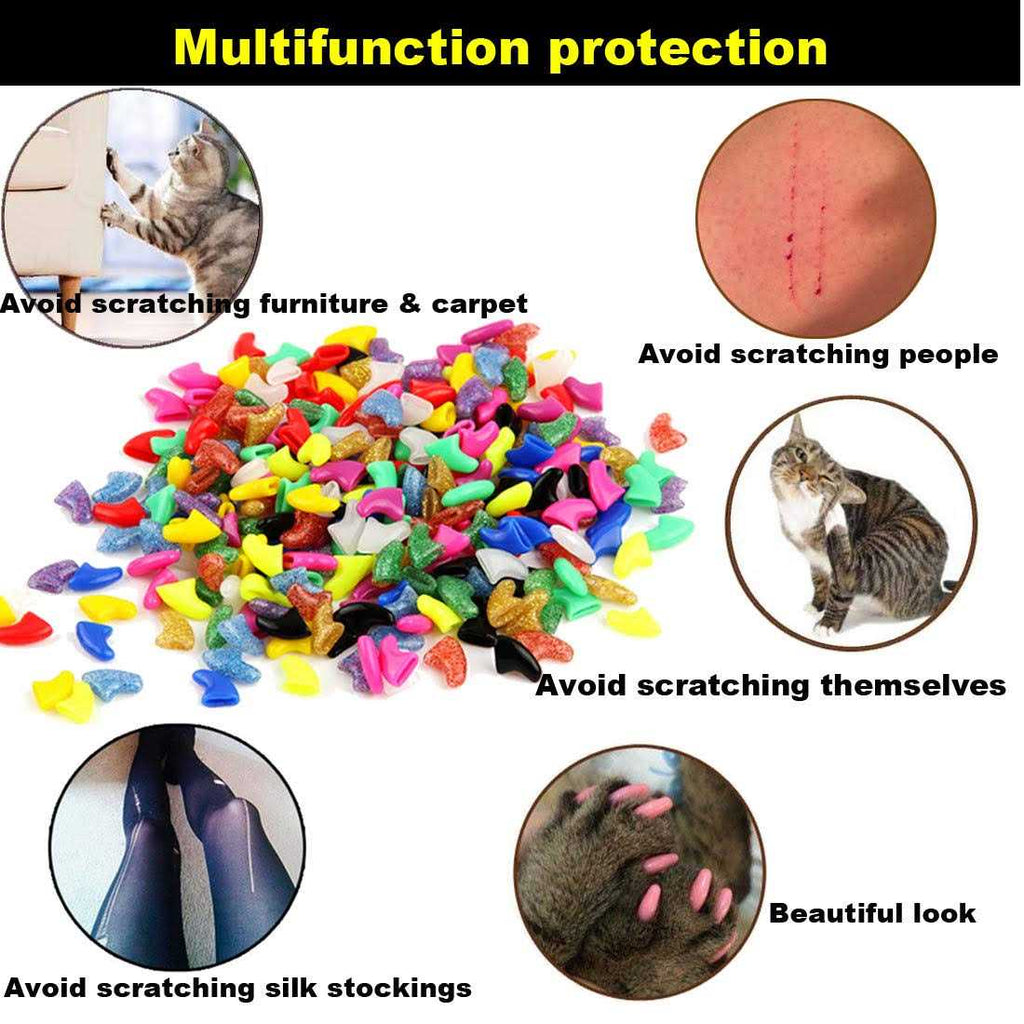 Cat Nail Caps Soft Claws Covers with Glue and Applicators Medium Y395