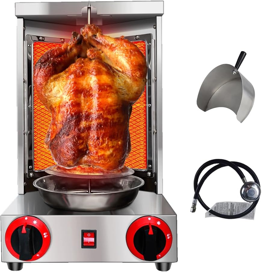 Gas Vertical Doner Kebab Machine with 2 Burner and Meat Catch Pan Y28708