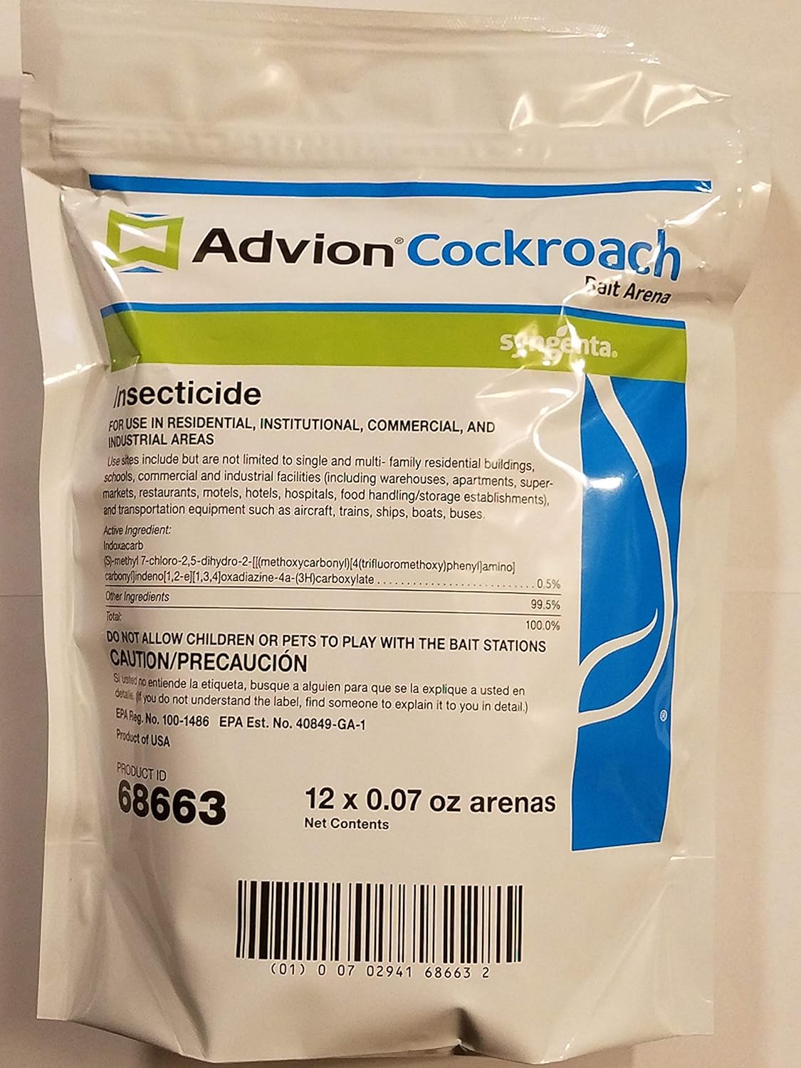 advion 68663 Arena 12ct Bag Cockroach Bait Station, White