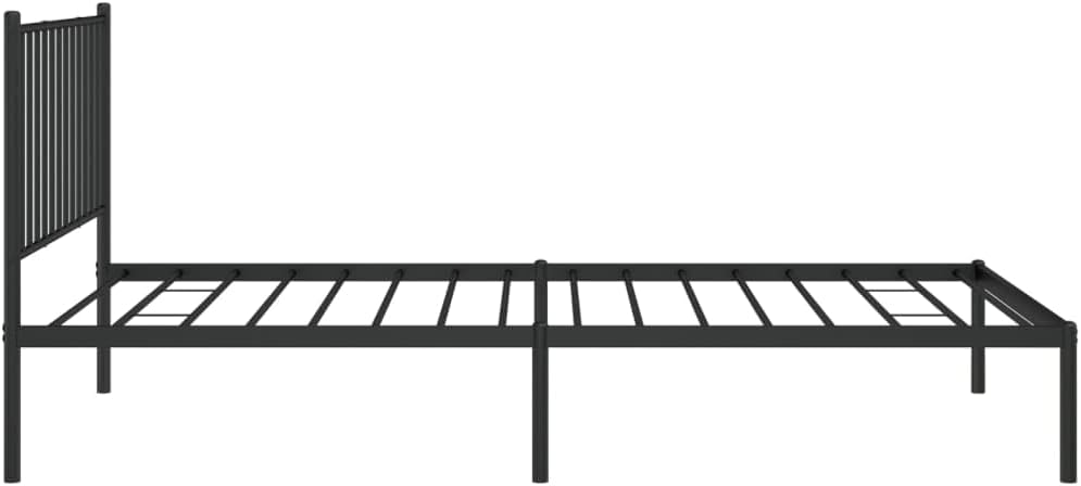 Metal Bed Frame with Headboard Black R845