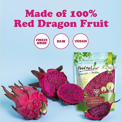 Red Dragon Fruit Powder, Freeze-Dried Pitaya, Vegan Superfood Z6955