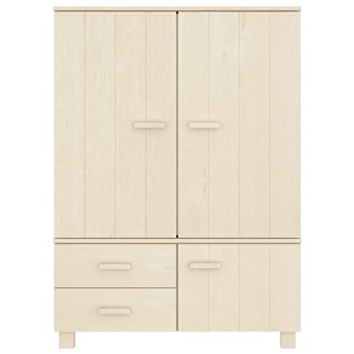 Solid Wood Pine Wardrobe Closet with Storage Z599060