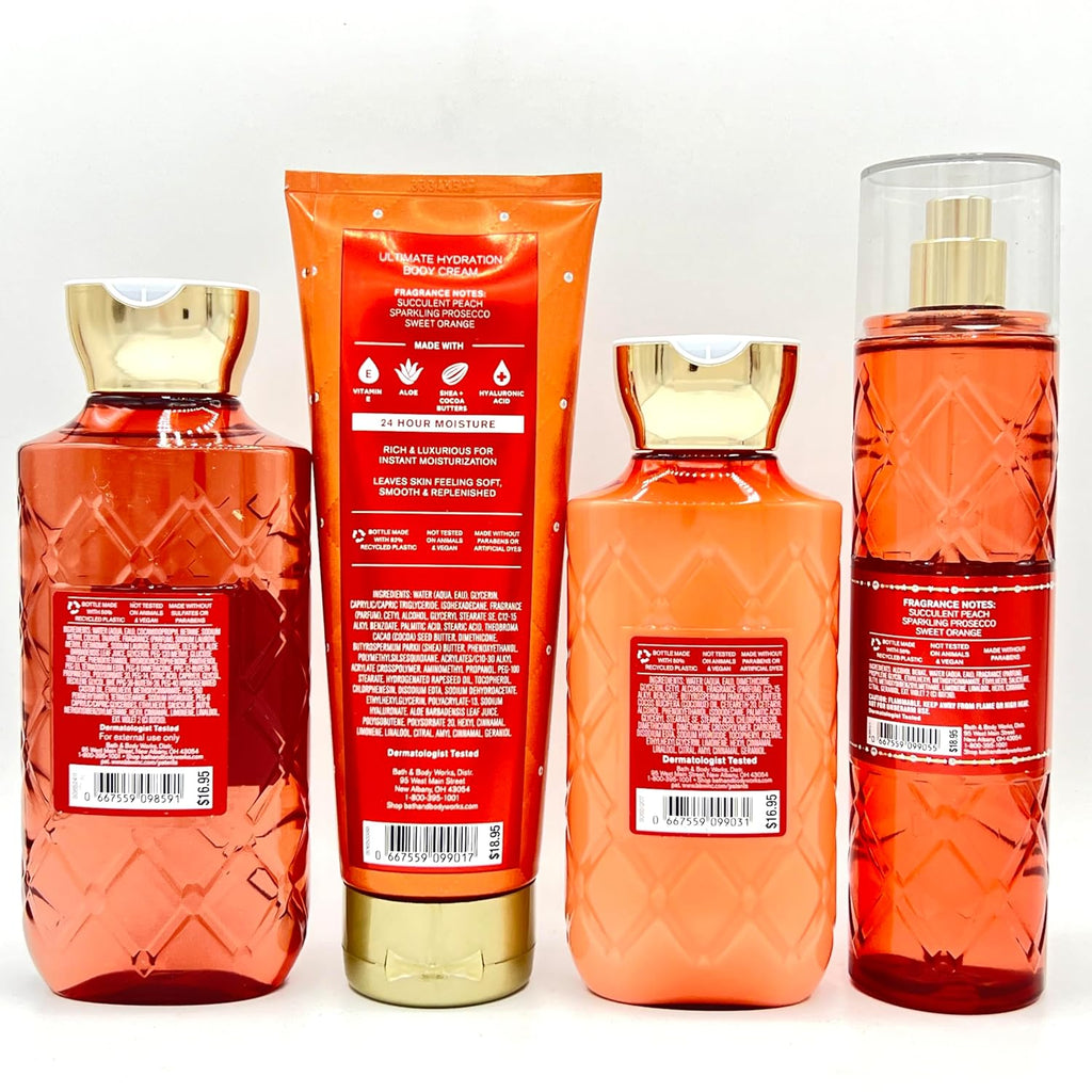 Peach Bellini Body Care 4-Piece Set with Wash, Cream, Lotion and Mist X9019