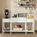 63” Console Table with Drawer,Marble Texture Top Sideboard with Open Bottom Shelf,Long Sofa Tables Behind Couch Table for Living Room Hallway, Foyer (Marble White, 63inch)