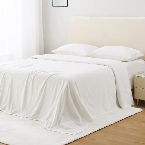 GOKOTTA Queen Sheet Set, 4-Piece Brushed Microfiber Sheets for Queen Size Bed Set, 16-Inch Deep Pocket Queen Sheets with Elastic Corner Straps – Soft, Breathable, Wrinkle-Free, Easy Care - Beige
