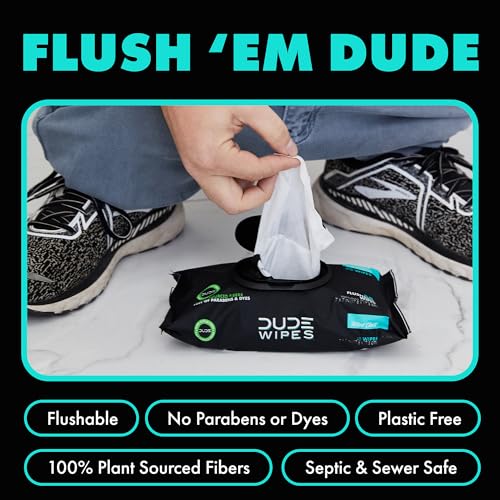 Flushable Wipes, 48 Count, Mint Chill Extra-Large, Eucalyptus & Tea Tree Oil, Septic Safe G343854