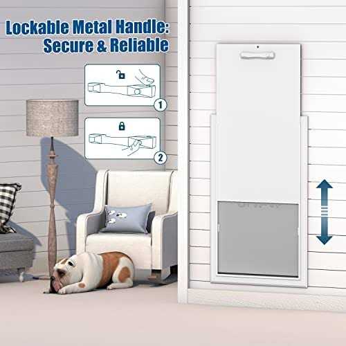 XL Dog Door for Exterior Doors Heavy Duty Aluminum Doggie Door S4489