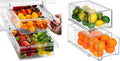 Sorbus Kitchen Organization Bundle - Includes 2 Pull Out Fridge Drawers & 2 Large Pull Out Stackable Fridge Bins