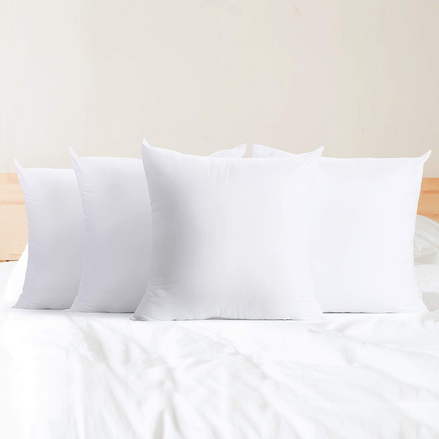 18 x 18 Pillow Inserts, Pack of 4, Water Resistant Square Cushion Forms E400