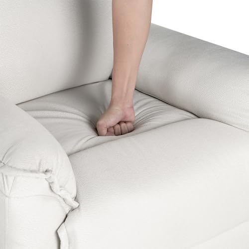 Swivel Rocker Recliner Chair with Adjustable Backrest, Beige B550879