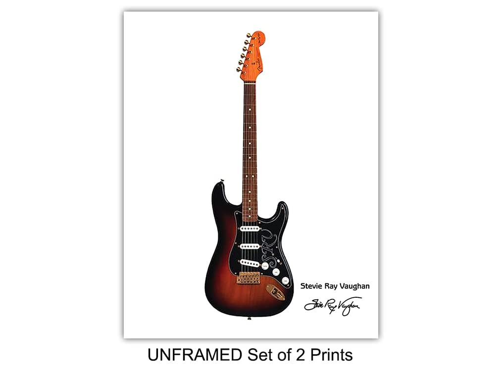 Blues Guitar Wall Art Print Poster Set - 8x10 Unframed Home Decor H30311