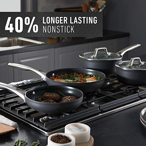 11-Piece Nonstick Pots and Pans Set, Dishwasher Safe, Black H70358