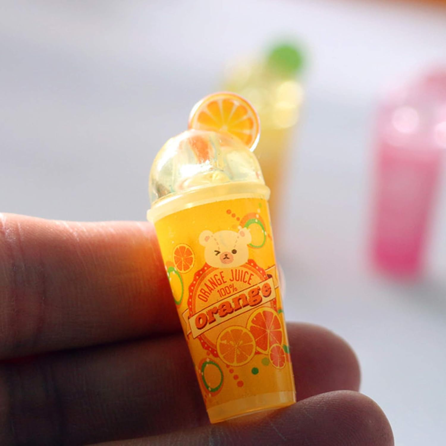 3Pcs Doll House 3D Cartoon Fruit Slice Miniature Drink Kids DIY Toy Z62637