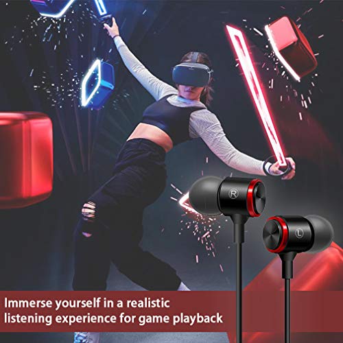 In-Ear Headphones for Meta Quest Pro VR Gaming Headset with Custom-Length Cable (Black) B883193