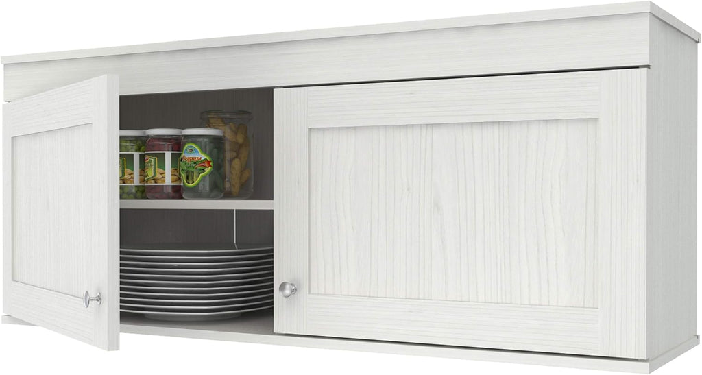 Shaker Style 4-Piece Buffet Storage System with 2 Tall Cabinets, Washed Oak R39755