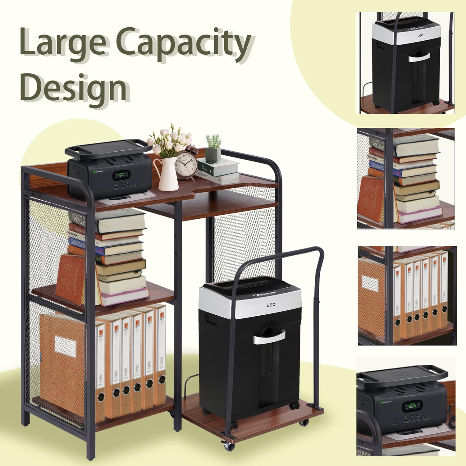 Printer Stand with Storage, 3 Tier Adjustable Rack for Home Office D7263