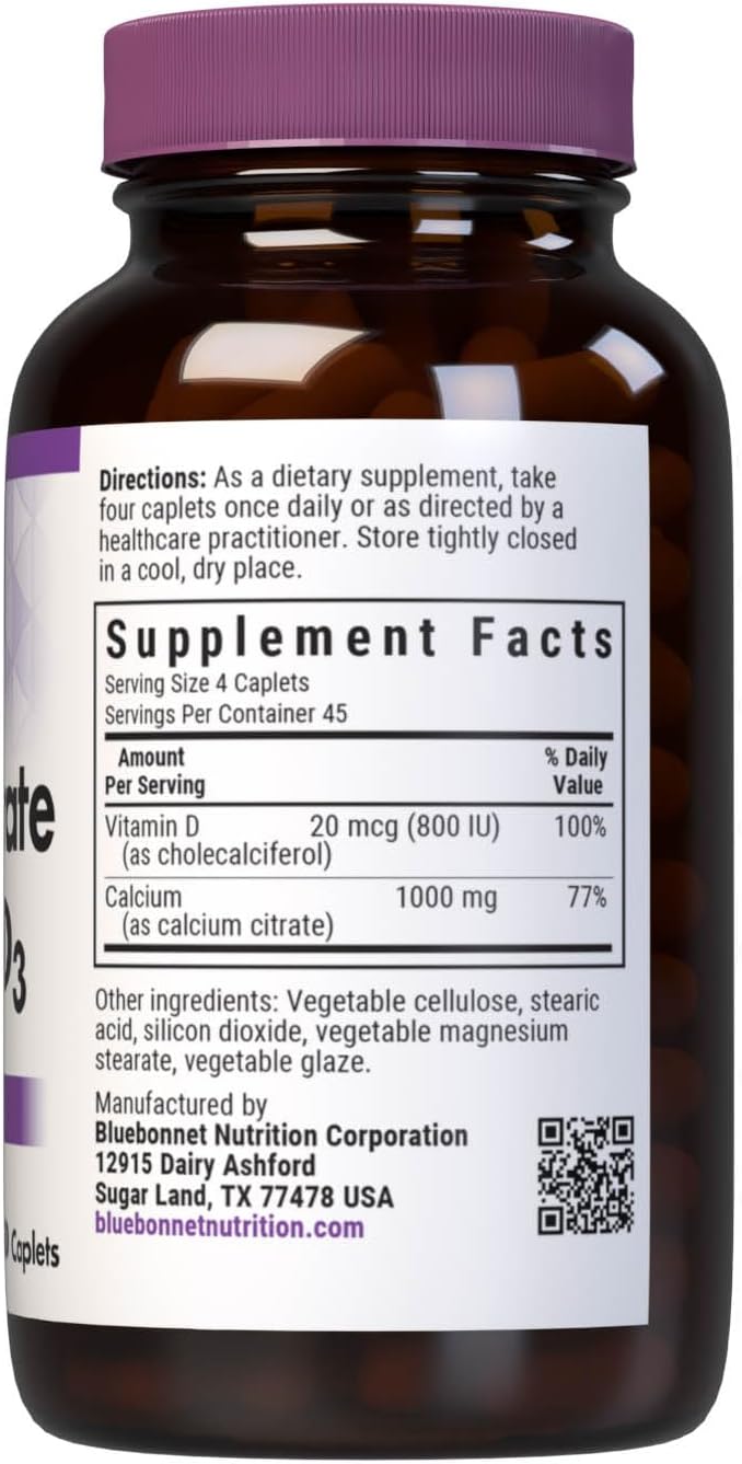 Calcium Citrate with Vitamin D3 Caplets, 180 Count S324651