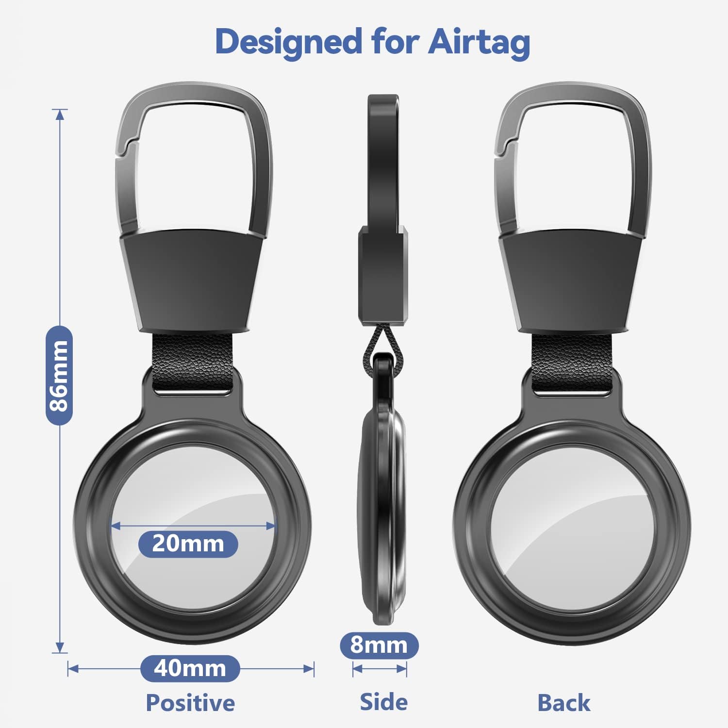 4 Pack AirTag Holder with Anti-Lost Keyring for Luggage Z560