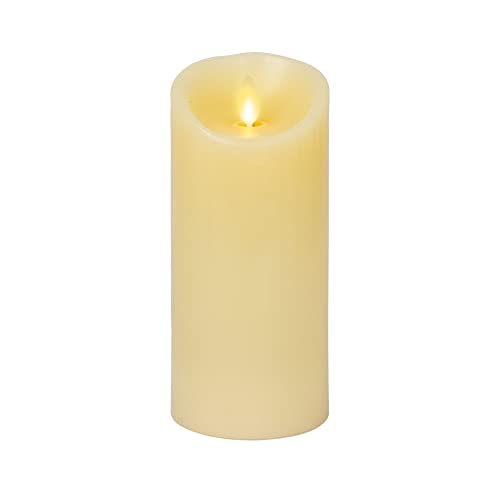 Flickering Flameless Ivory 6.5" Pillar Candle with Warm LED Light D429